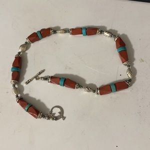 Beautiful 826, silver and stone  necklace